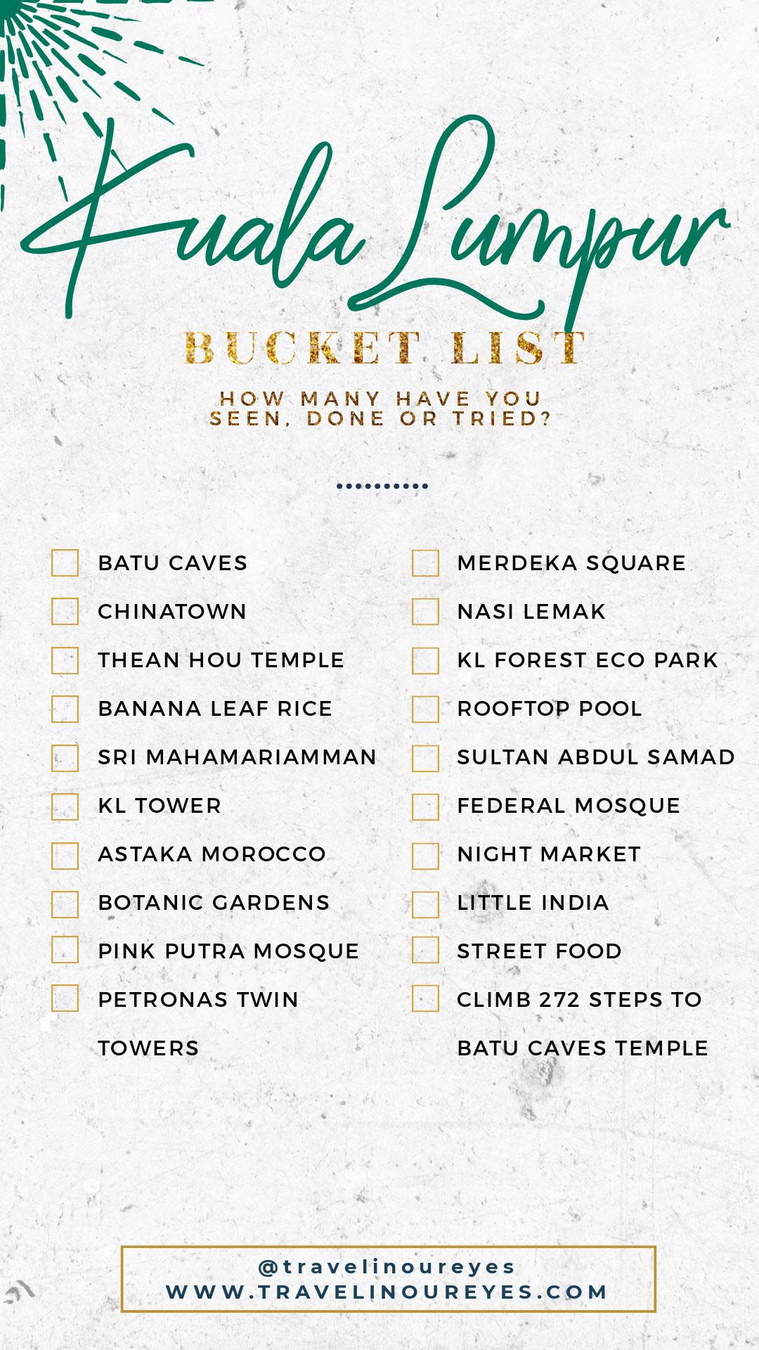 kuala lumpur bucket list travel in our eyes bucket list template